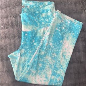 Blue Splatter Paint Leggings